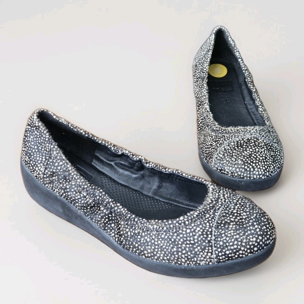 FitFlop SupercomFF™ Ballet Flats Black &‎ White Pony Hair Leather EU 36.5 / US 6